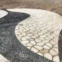 云浮 黄金麻冰裂纹地铺石工地铺装案例