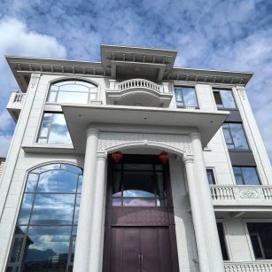 云浮白麻别墅外墙干挂石材效果示例