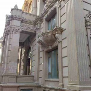 云浮 黄金麻花岗岩光面别墅外墙干挂施工完成