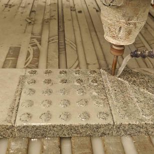 云浮 芝麻白花岗岩石材盲人石、盲道石、盲点石