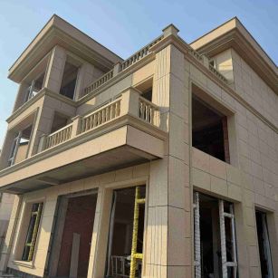 云浮 黄金麻花岗岩石材荔枝面外墙干挂效果展示