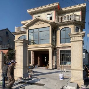 云浮 黄金麻花岗岩荔枝面别墅外墙干挂私家专属