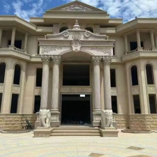 云浮 黄金麻别墅外墙干挂，大柱，大象，蘑菇石，雕花板