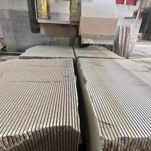 云浮 车间生产日常，黄金麻白麻花岗岩