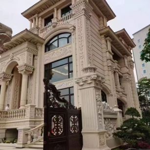 云浮 黄金麻花岗岩别墅外墙干挂效果展示