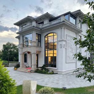 云浮 白麻花岗岩私人别墅干挂石材豪华定制