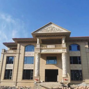 云浮 黄金麻花岗岩别墅外墙干挂