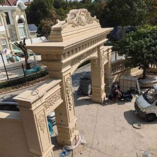 云浮 黄金麻荔枝面花岗岩别墅门楼