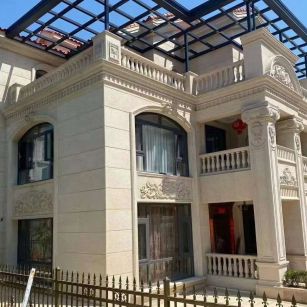 云浮 黄金麻花岗岩荔枝面别墅外墙干挂