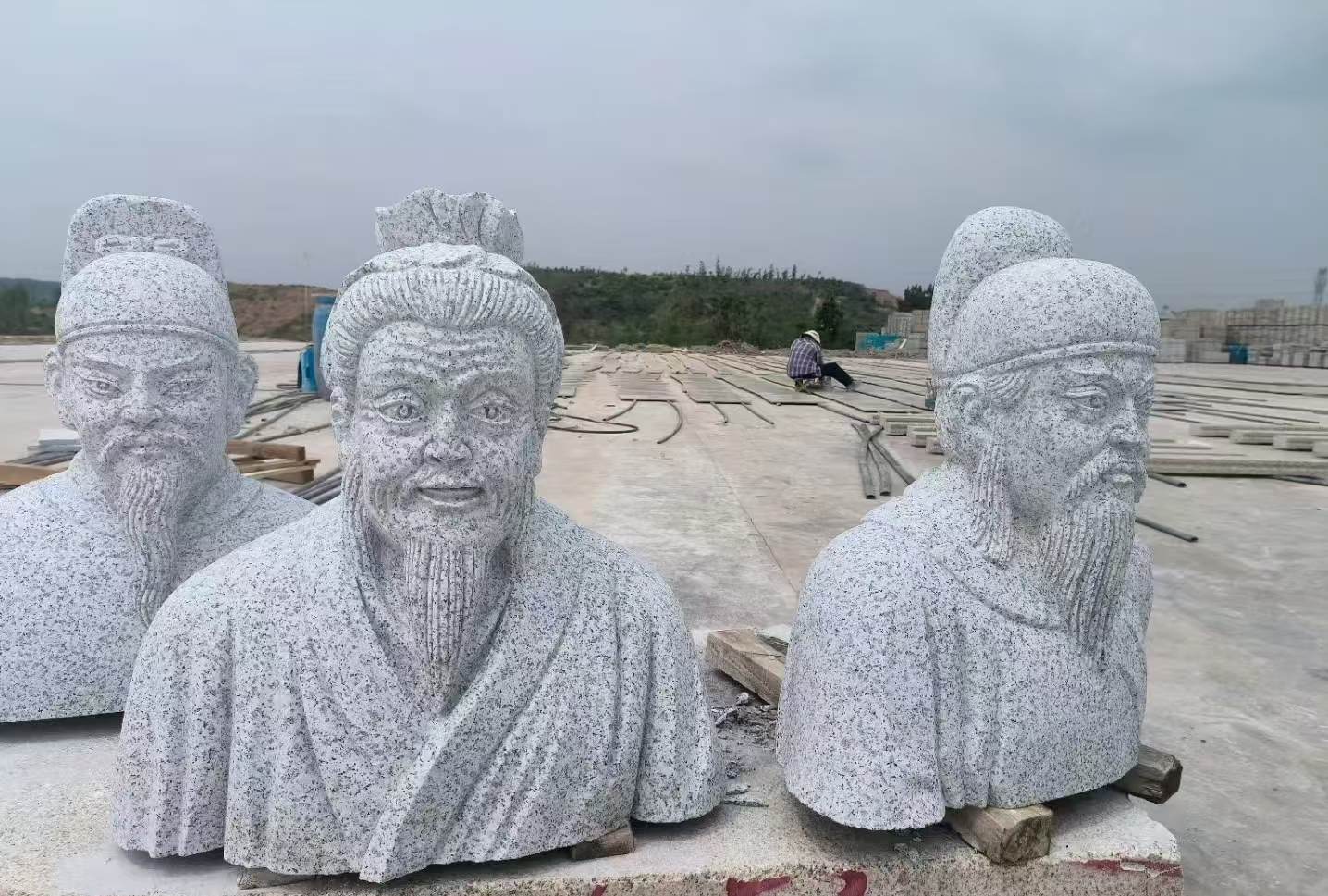 云浮 白麻花岗岩石材人物立体雕刻