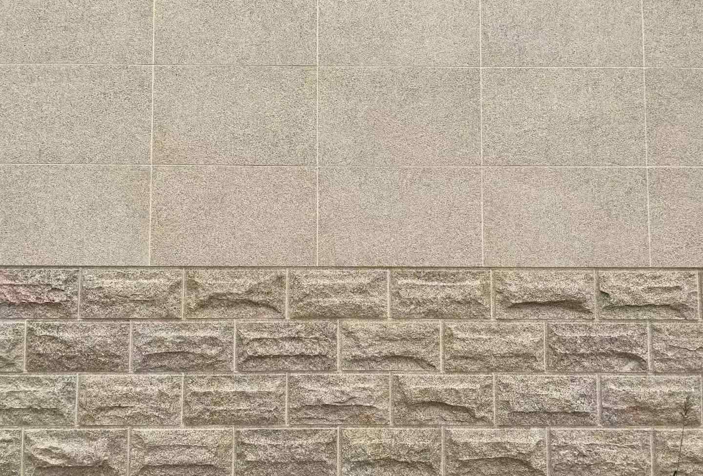 云浮 黄金麻自然面蘑菇石配荔枝面干挂