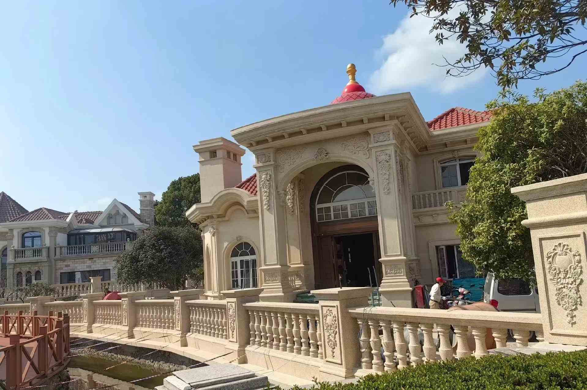 云浮 黄金麻花岗岩欧式别墅