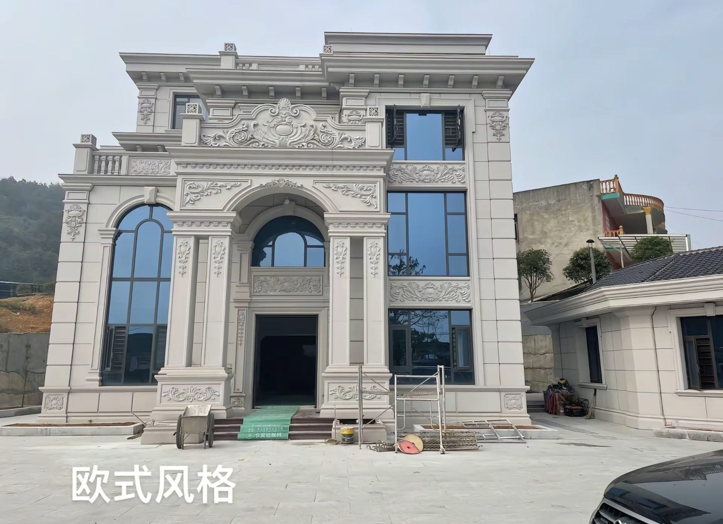 云浮 白麻花岗岩别墅外墙干挂