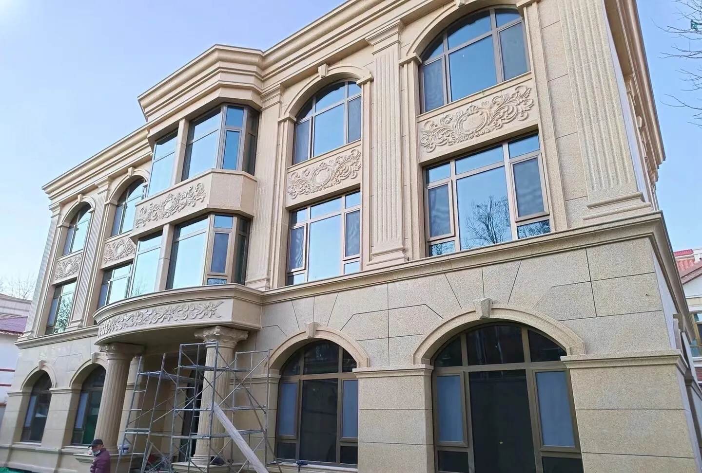 云浮 黄金麻花岗岩别墅外墙干挂